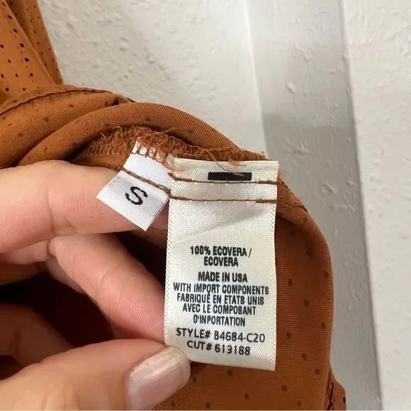 Cloth & Stone Ruffle Long Sleeve Blouse Size Small Dotted - Picture 8 of 8